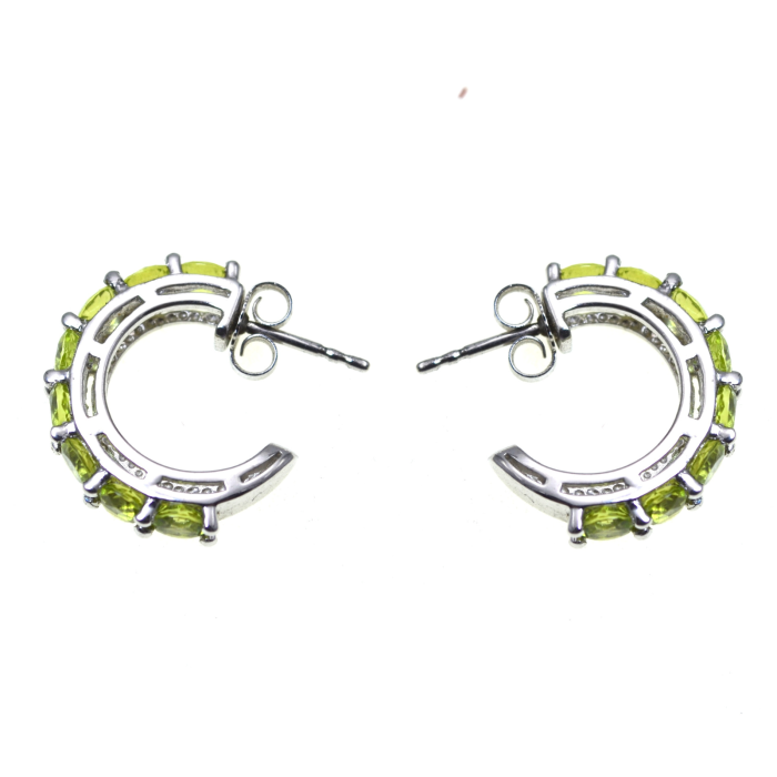 Cercei argint Creole, Green Peridot [2]