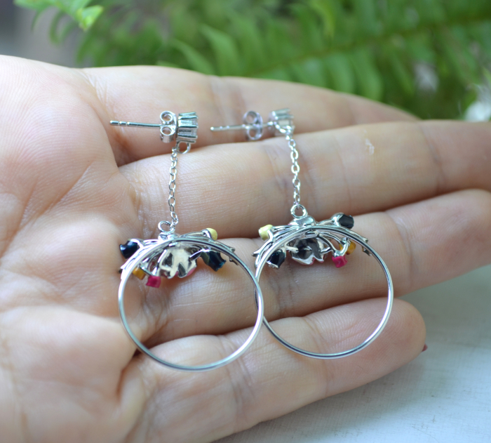 Cercei argint cu email floral colorat A Vintage Collection [3]