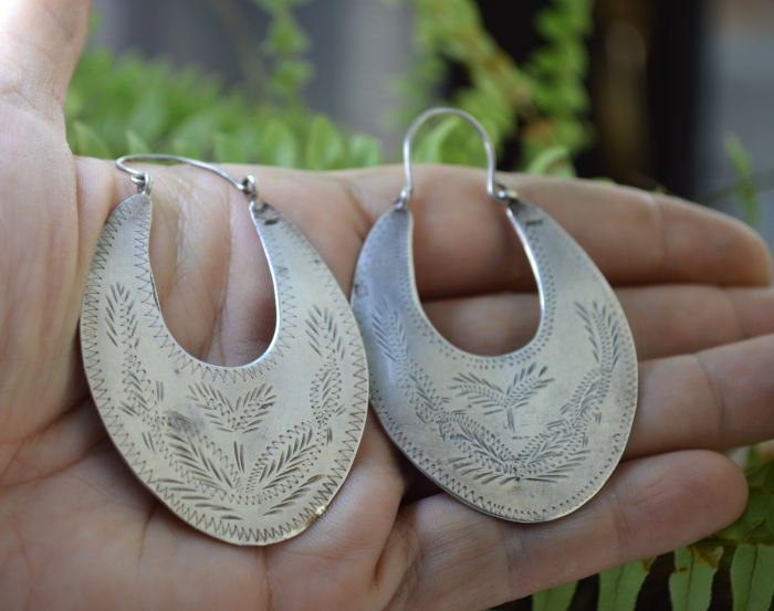 Cercei argint etnici Boho, gravati A Vintage Collection [4]