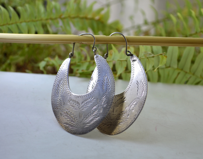 Cercei argint etnici Boho, gravati A Vintage Collection [2]