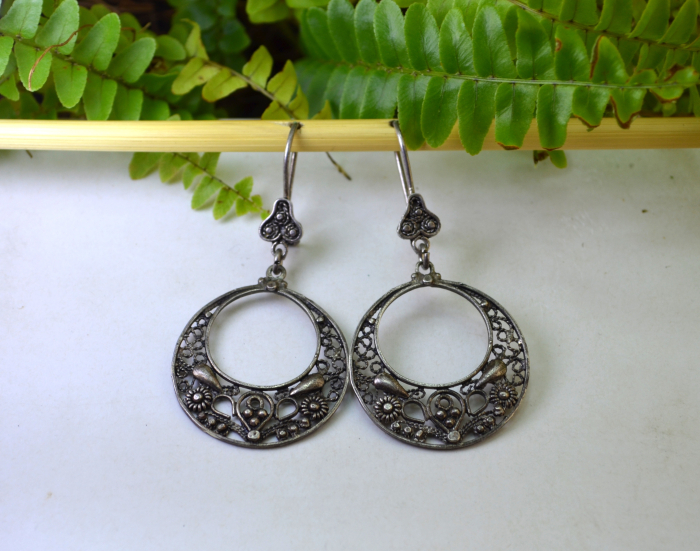 Cercei argint etnici Chandbali, filigran [4]