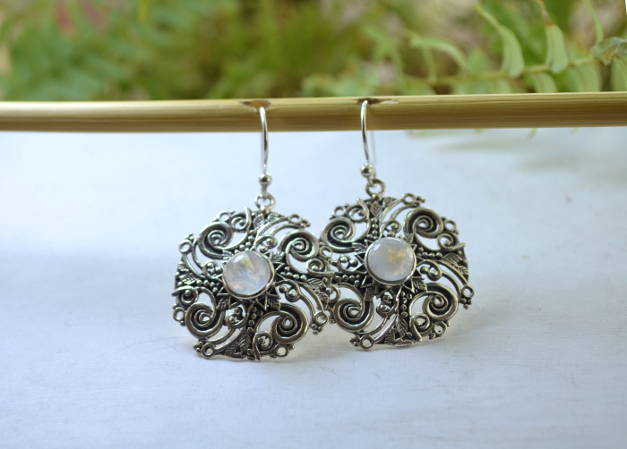 Cercei argint etnici, Piatra lunii, filigran A Vintage Collection [4]