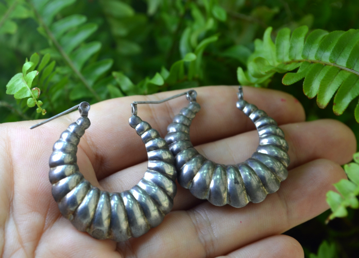 Cercei argint etnici vintage, model Hoop [3]