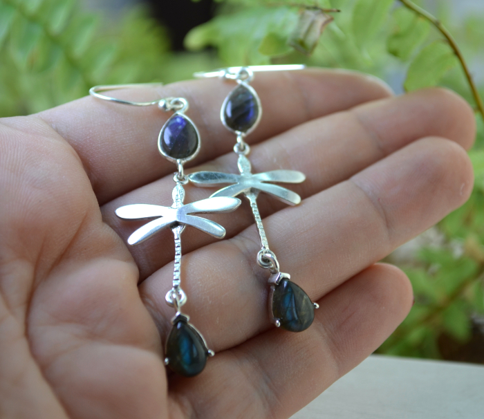 Cercei argint Libelule, Labradorite A Vintage Collection [2]