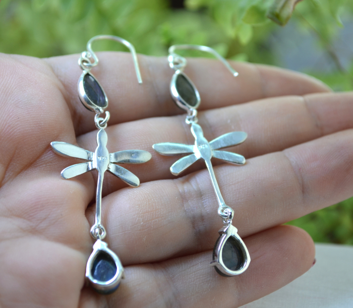 Cercei argint Libelule, Labradorite A Vintage Collection [3]