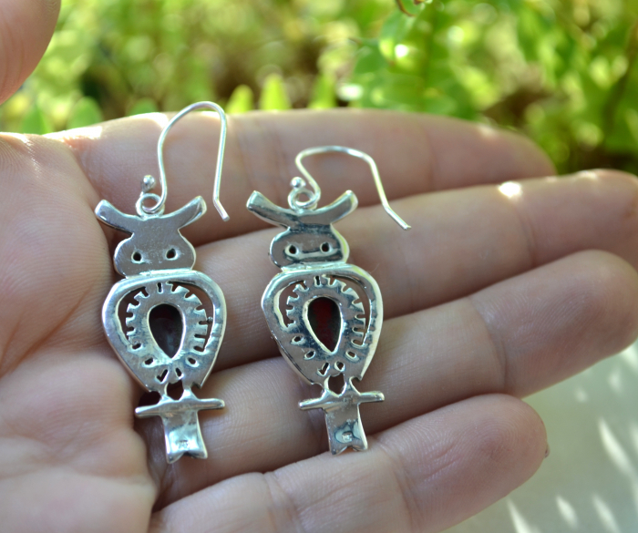 Cercei argint moderni Bufnite, Carneol [3]