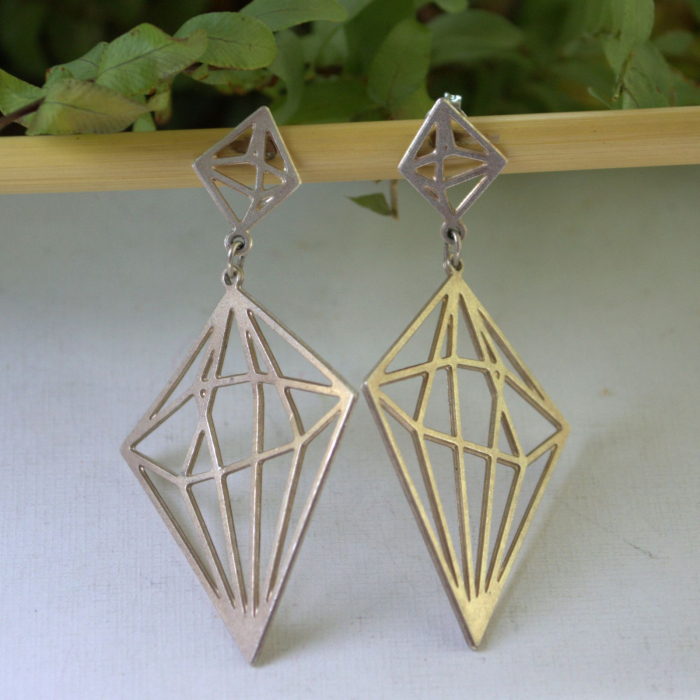 Cercei argint modernist Diamonds [4]