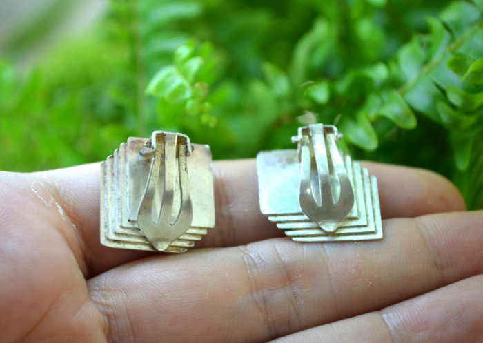 Cercei argint modernisti, design geometric [3]