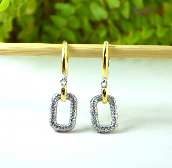 Cercei argint modernisti, model Shiny Links [4]