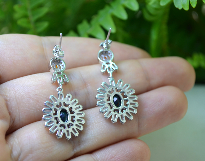 Cercei argint, Opale negre de Etiopia si cristale CZ [3]