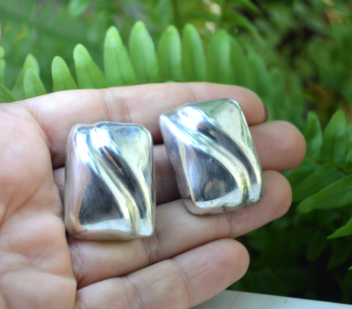 Cercei argint statement vintage, model geometric [2]