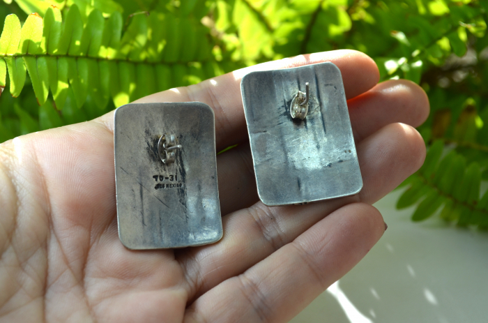 Cercei argint statement vintage, onix negru, atelier mexican [4]