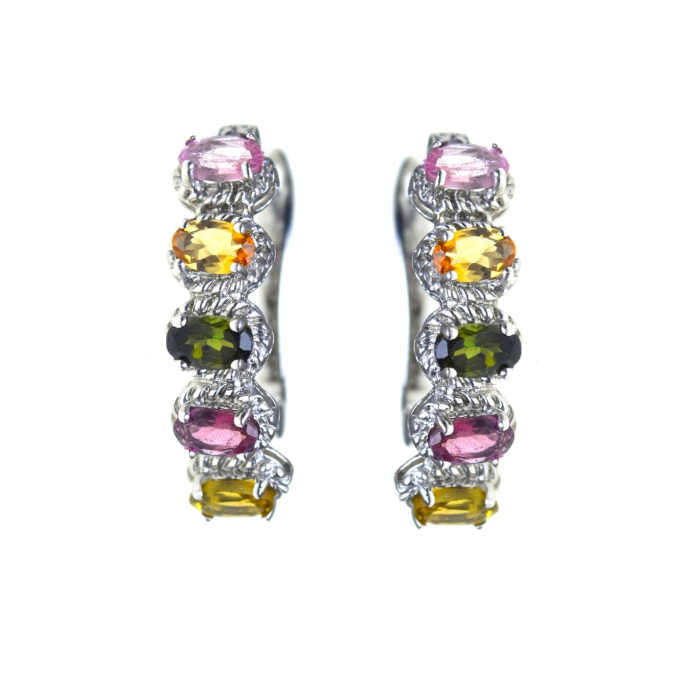 Cercei argint, turmaline naturale colorate [1]
