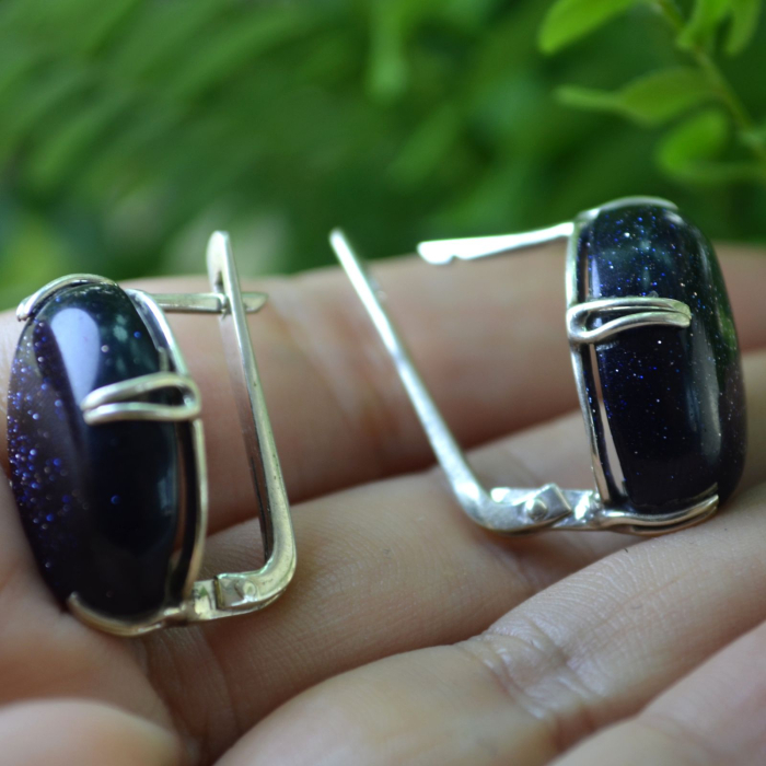 Cercei argint vintage, Blue Sunstone A Vintage Collection [3]