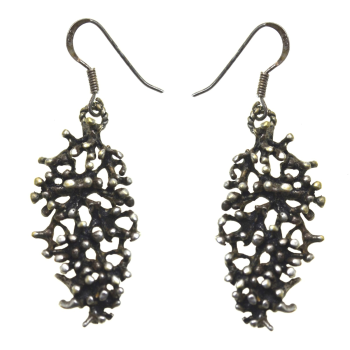 Cercei argint vintage brutalisti, design organic A Vintage Collection [1]