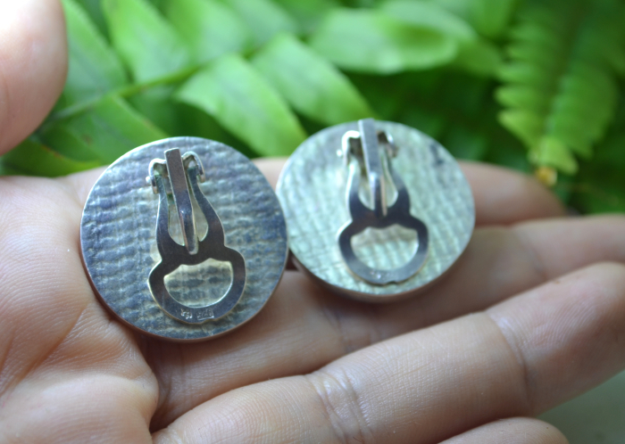 Cercei argint vintage, chihlimbar, design geometric [3]