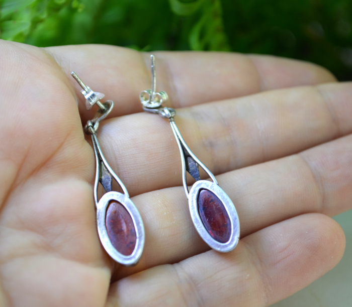 Cercei argint vintage, chihlimbar, estetica geometrica [3]