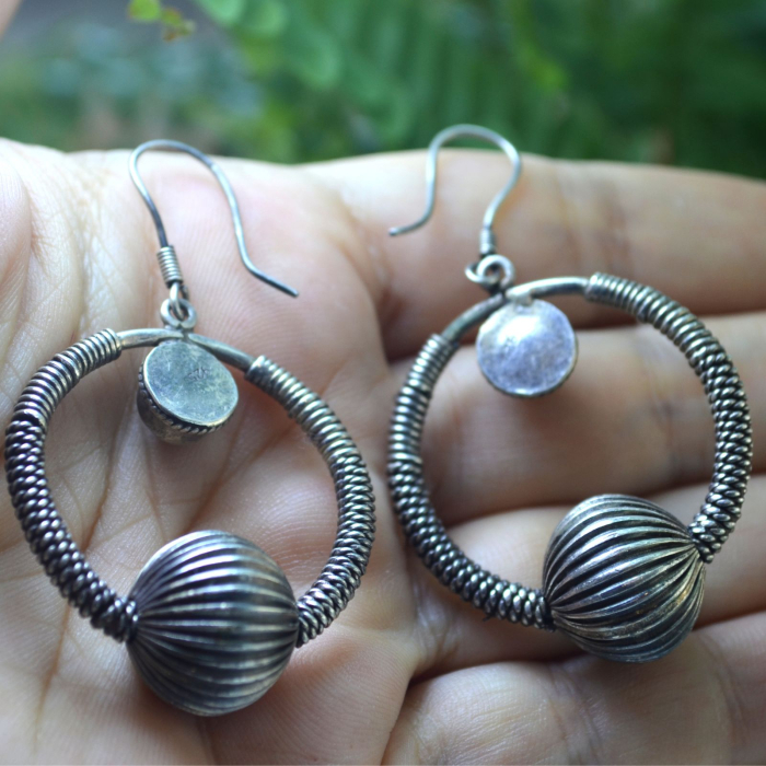 Cercei argint vintage, Creole, Lapis Lazuli A Vintage Collection [3]