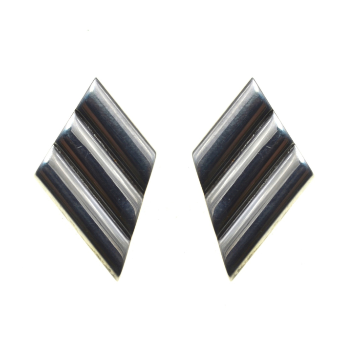 Cercei argint vintage design geometric minimalist estetica modernista model romb [1]