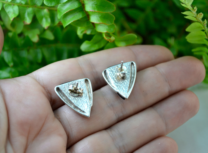 Cercei argint vintage onix design minimalist geometric [3]