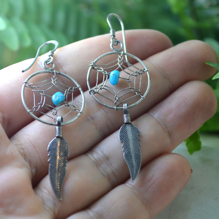Cercei argint vintage, Dreamcatcher, turcoaze A Vintage Collection [2]