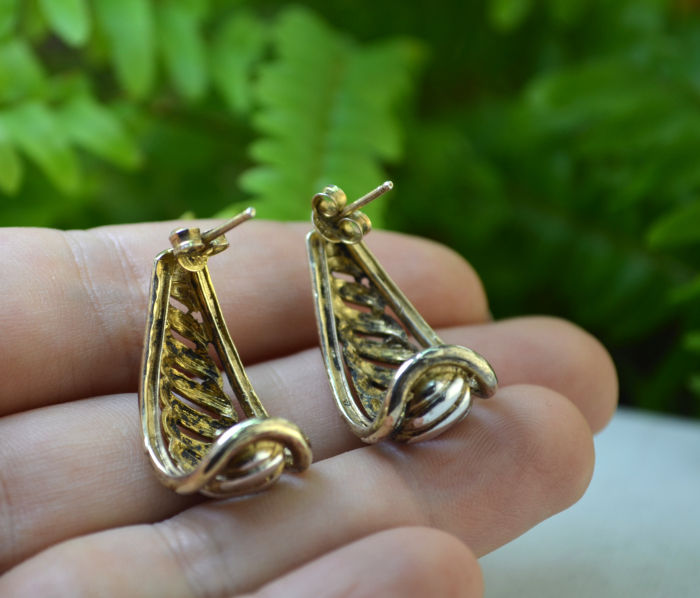 Cercei argint vintage, elemente aurite, atelier italian [3]