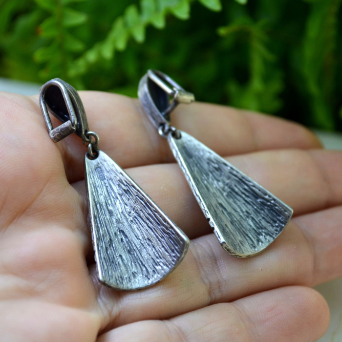 Cercei argint vintage, esteica geometrica scandinava [3]