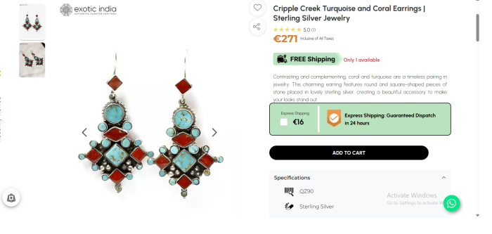 Cercei argint vintage etnici, turcoaze si carneol A Vintage Collection [4]