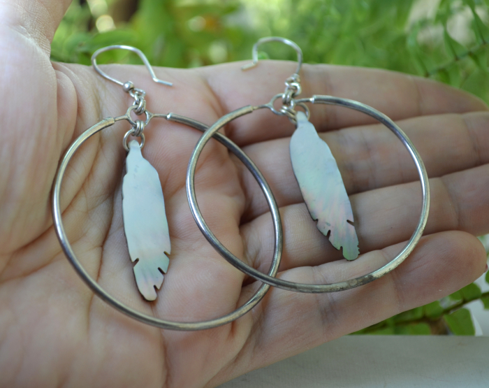 Cercei argint vintage Navajo pene sidef [3]