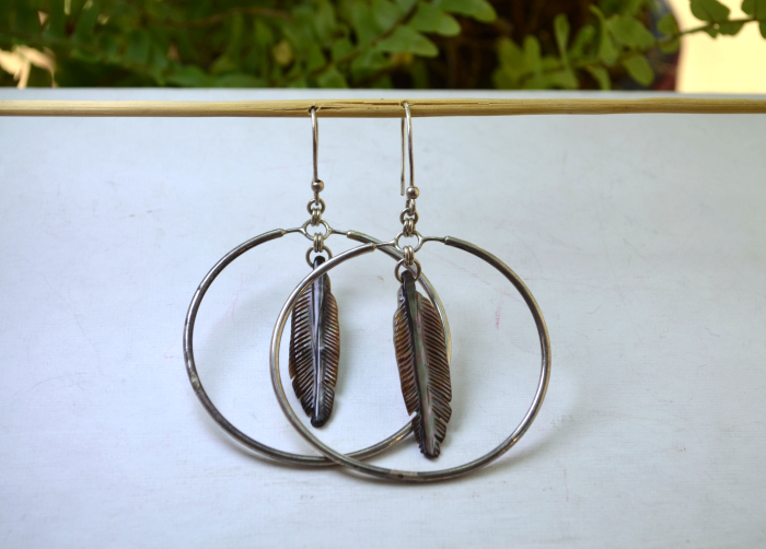 Cercei argint vintage Navajo pene sidef [4]