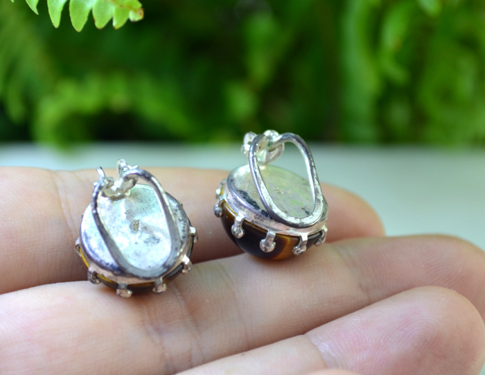 Cercei argint vintage, Ochi de tigru [3]