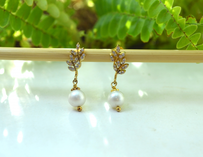 Cercei din argint aurit "Ramurele de primavara" [4]