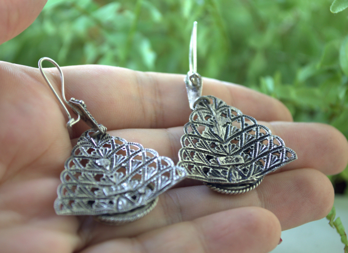 Cercei din argint etnici, Hematite [3]