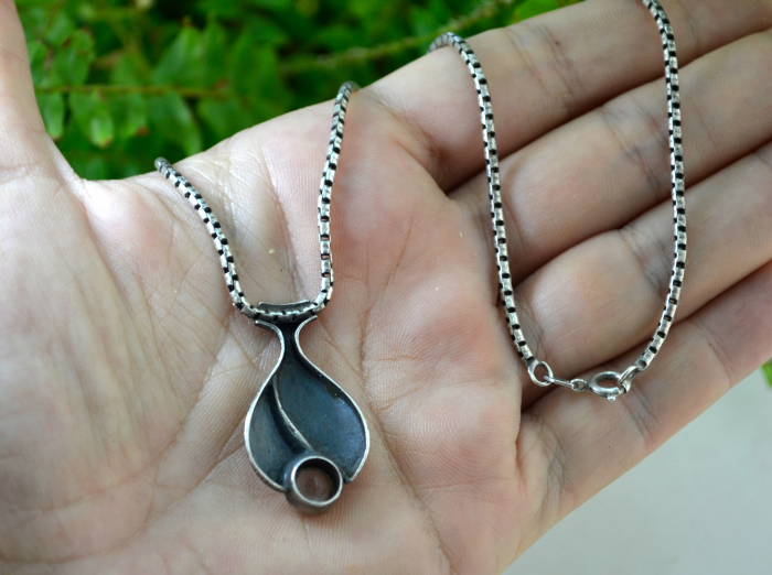 Colier argint cu pandant argint vintage Rock crystal semnat atelier finlandez  Finn Feelings [3]