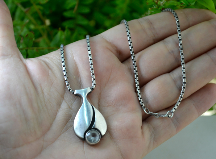 Colier argint cu pandant argint vintage Rock crystal semnat atelier finlandez  Finn Feelings [2]