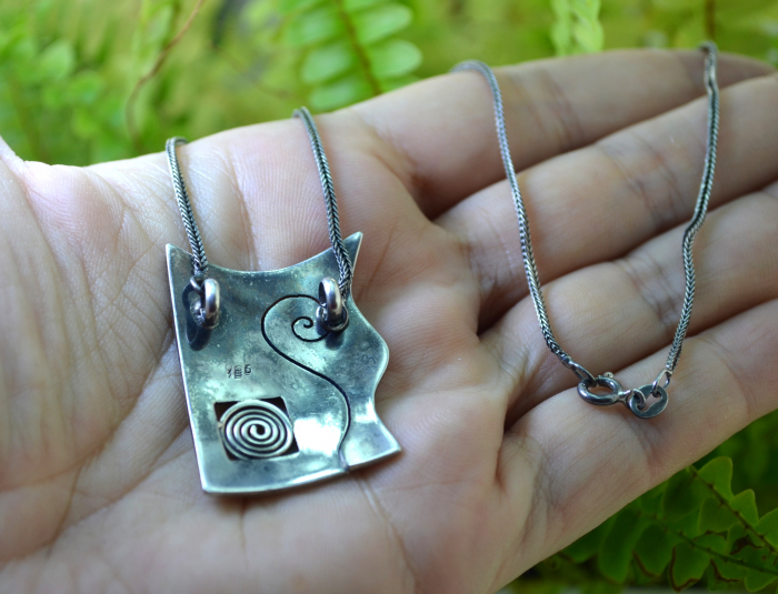 Colier argint cu pandant fix geometric, Spirals [3]