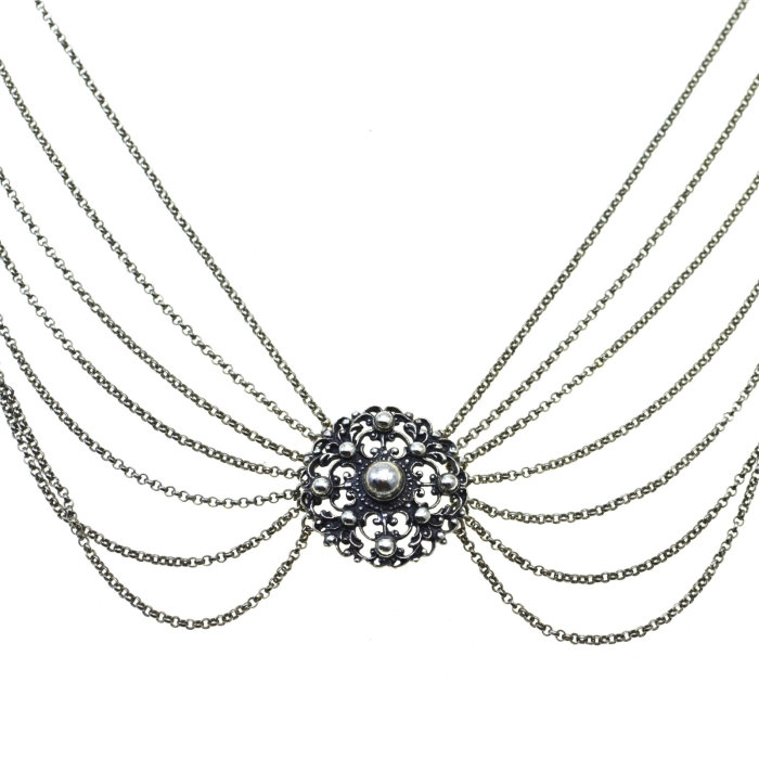 Colier argint "Draping Festoon", design baroc [1]