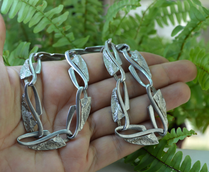 Colier argint Mid-century, design modernist, semnat [2]