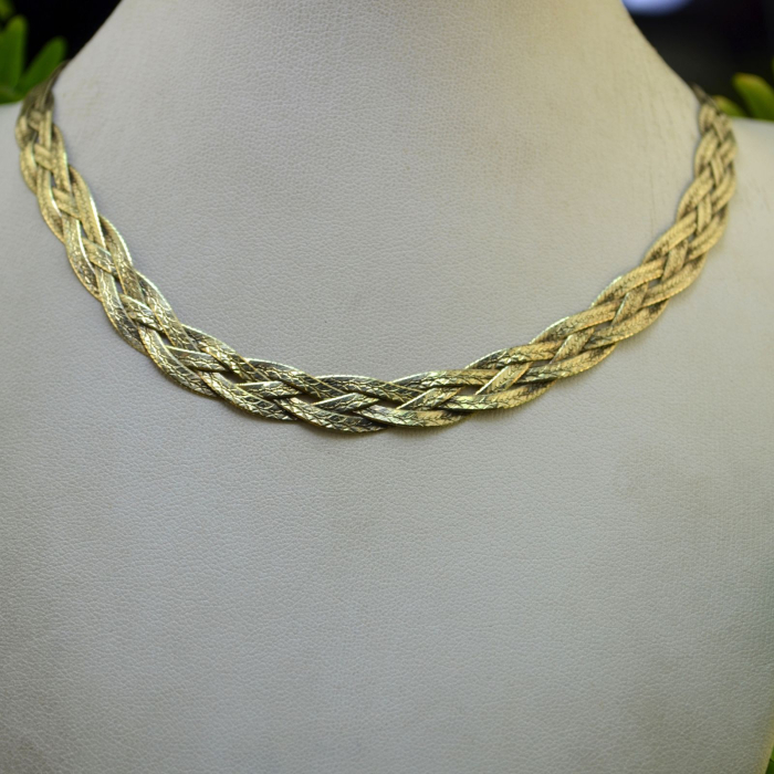 Colier argint placat aur Omega Snake atelier italian [4]