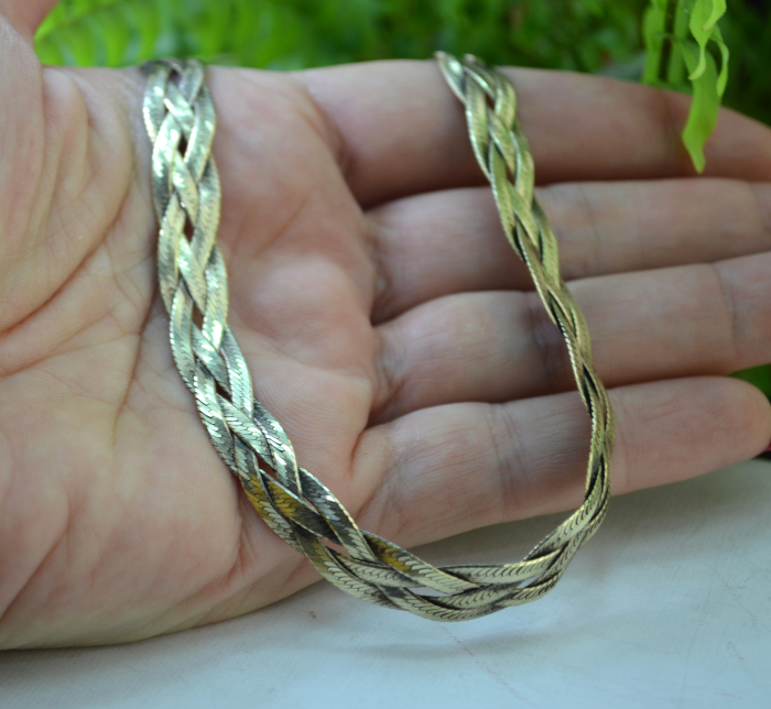 Colier argint placat aur Omega Snake atelier italian [3]