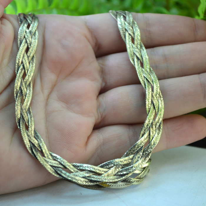 Colier argint placat aur Omega Snake atelier italian [2]