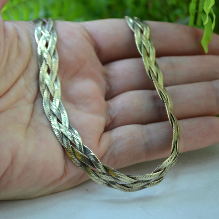 Colier argint placat aur Omega Snake atelier italian [3]