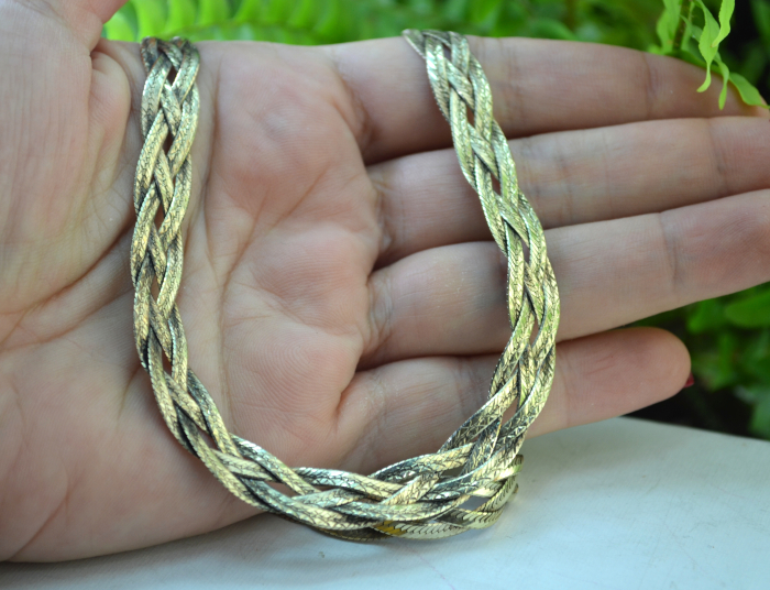 Colier argint placat aur Omega Snake atelier italian [2]