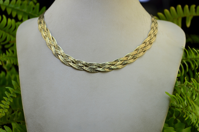 Colier argint placat aur Omega Snake atelier italian [4]