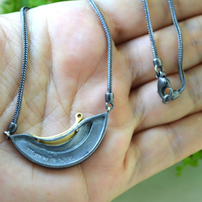 Colier argint placat rodiu negru si diamant [3]