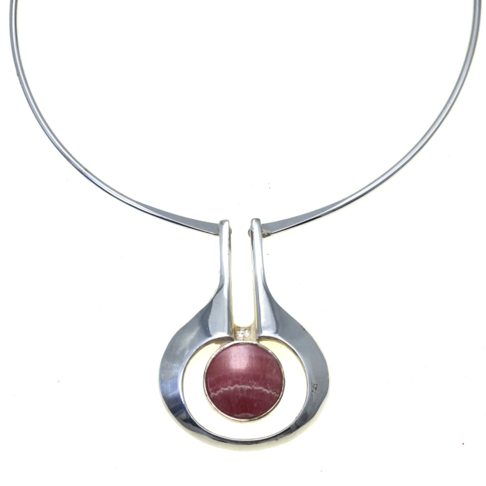 Colier argint Space Age, rodiat, Rodocrozit [1]