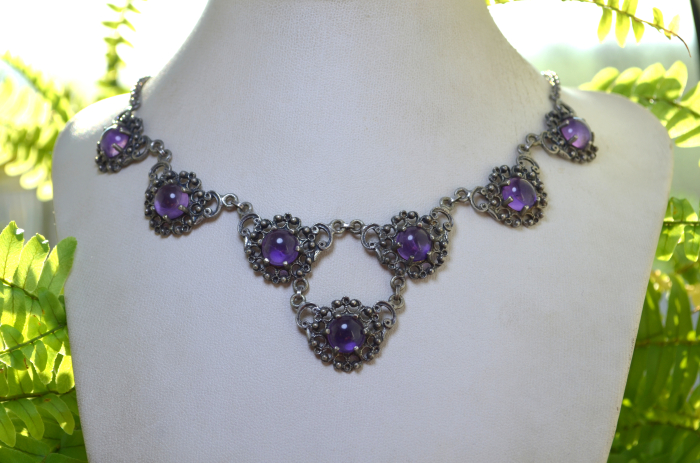 Colier argint vechi, model Princess, estetica Baroque [3]