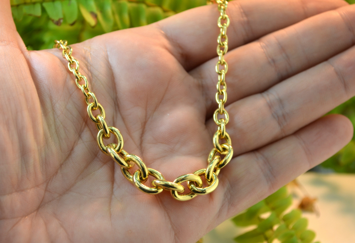 Colier argint vermeil model Cable Link Chain atelier italian [4]