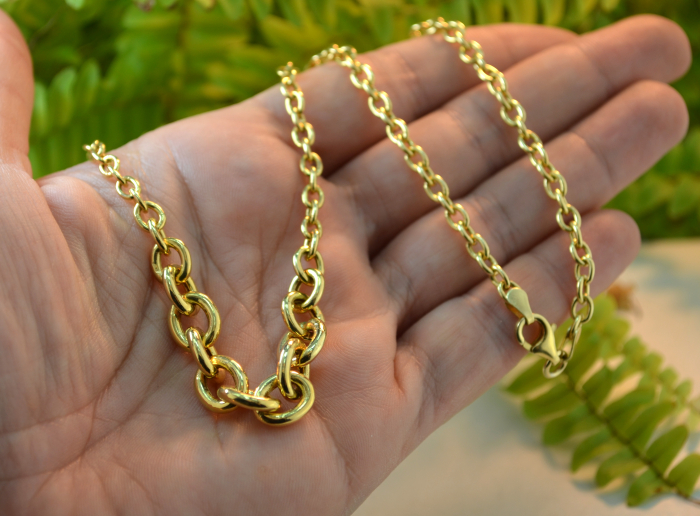 Colier argint vermeil model Cable Link Chain atelier italian [3]