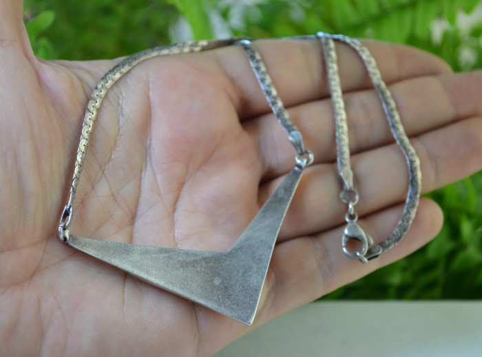 Colier argint vintage, chihlimbar Egg Yolk Baltic [3]